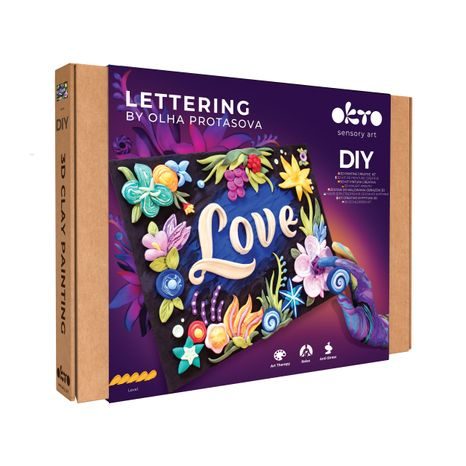 KREATIVNÍ LETTERING SADA OKTO MALOVÁNÍ HMOTOU LOVE V DÁRKOVÉM BALENÍ