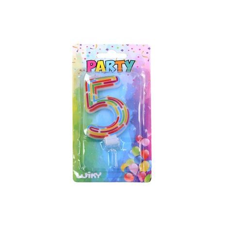 LUMÂNARE DE PETRECERE NUMĂRUL 5 DOTS, W017551