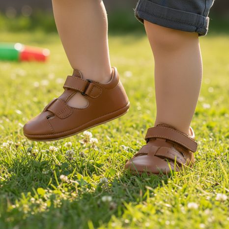 DETSKÉ BAREFOOT SANDÁLE PREWALKERS SANDAL COGNAC FRODDO G1130023-2