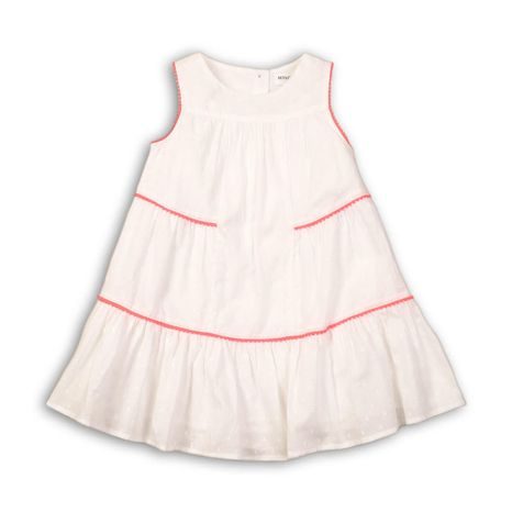 Šaty dievčenské bavlnené, Minoti, Hut 1, bílá 