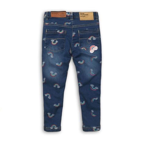 PANTALONI DIN DENIM CU ELASTAN PENTRU FETE, MINOTI, UNICORN 10, ALBASTRU