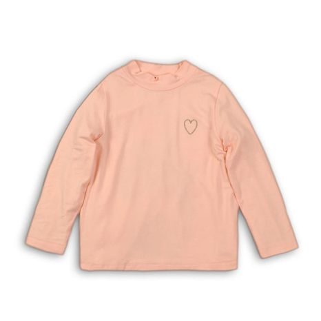 Tricou pentru fete din bumbac cu mânecă lungă, Minoti, TIME 7, roz