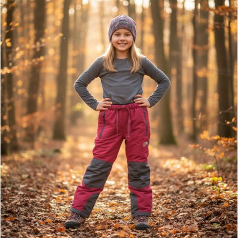 KALHOTY SPORTOVNÍ OUTDOOROVÉ, PODŠITÉ FLEEZOVOU PODŠÍVKOU, PIDILIDI, PD1121-08, ČERVENÁ