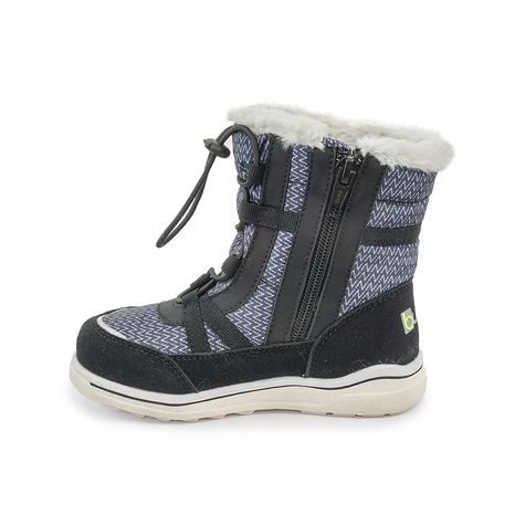 DĚTSKÉ ZIMNÍ BOTY S KOŽÍŠKEM ICEFOX, STAHOVÁNÍ, BOČNÍ ZIP, BUGGA, B00171-10, ČERNÁ