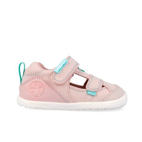 DIEVČENSKÉ BAREFOOT SANDÁLE LONA BASICA BEIGE ROSA BIOMECANICS 262191-E032