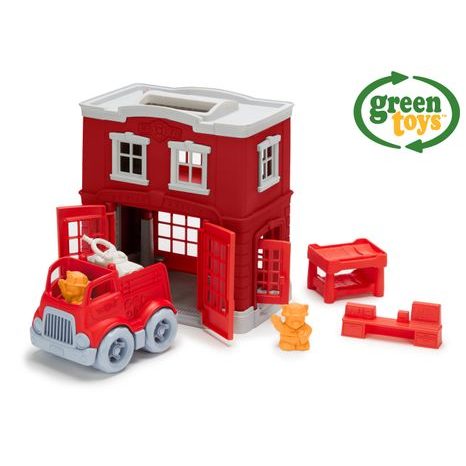 Stație de pompieri cu mașină de jucărie, Green Toys, W009294