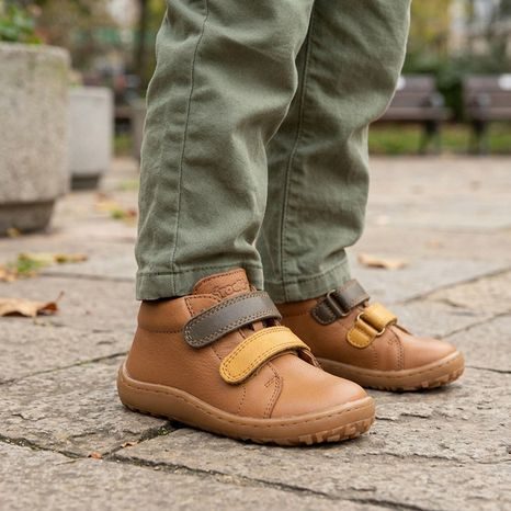 DĚTSKÉ BAREFOOT TENISKY FIRST STEP COGNAC FRODDO G2130369-23