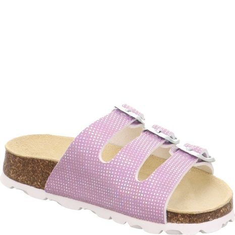 DÍVČÍ KORKOVÉ PANTOFLE SUPERFIT FOOTBAD PURPLE 1-800113-8500