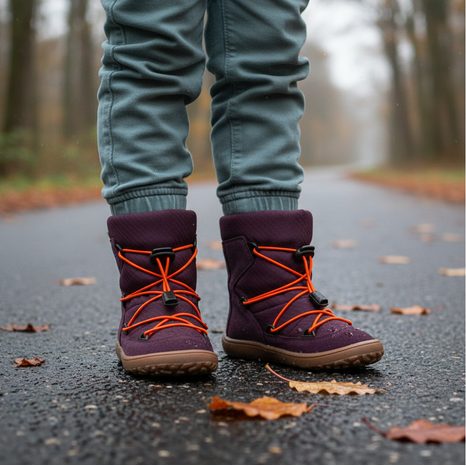 DÍVČÍ ZIMNÍ BAREFOOT BOTY TEX TRACK WOOL PURPLE G3160251-4