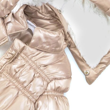 BUNDA DIEVČENSKÉ ZIMNÉ PUFFA, MINOTI, ENCHANTED 13, HNĚDÁ