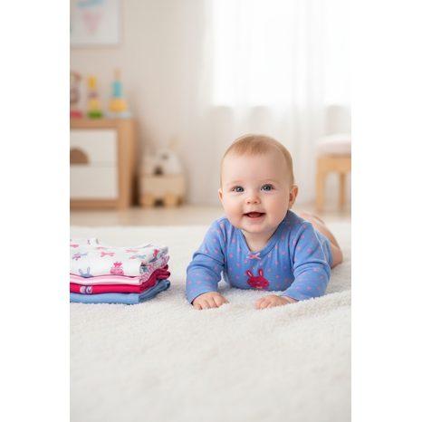 BODY KOJENECKÉ 4PACK, S DLOUHÝM RUKÁVEM, PIDILIDI, PD1003, HOLKA