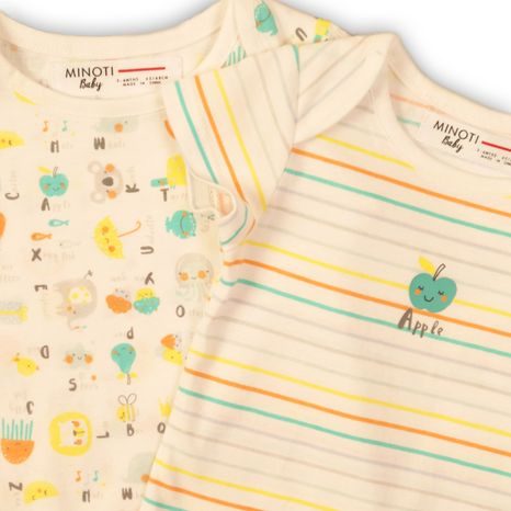 DETSKÉ BODY 2PACK, MINOTI, ABC 5, BIELE