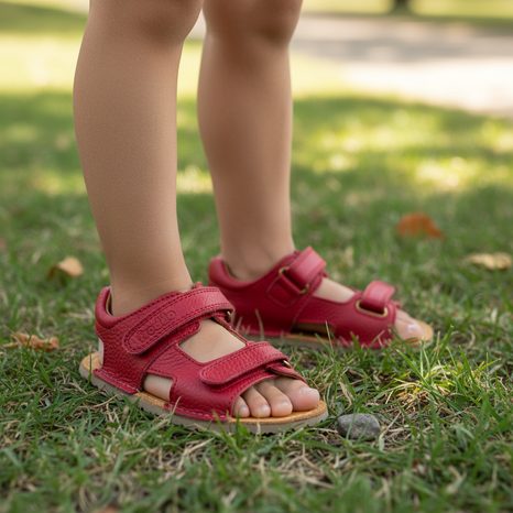 SANDALE BAREFOOT PENTRU FETE FLEXI MINI RED FRODDO G3150270-7