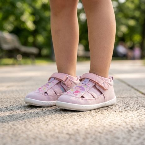 DIEVČENSKÉ BAREFOOT SANDÁLE LONA PRINCESA ROSA BIOMECANICS 262342-A032
