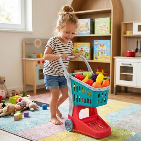 PLAYGO NÁKUPNÍ VOZÍK - HOLČIČKA NAKUPUJE