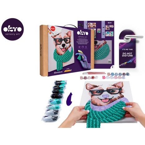 OKTO MALBA A 3D MODELOVÁNÍ OBRAZ "FASHION CORGI" 30X40 CM