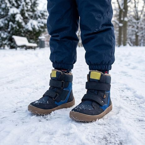 CHLAPČENSKÉ ZIMNÉ BAREFOOT TOPÁNKY UP HILL WOOL DARK BLUE FRODDO G3160262