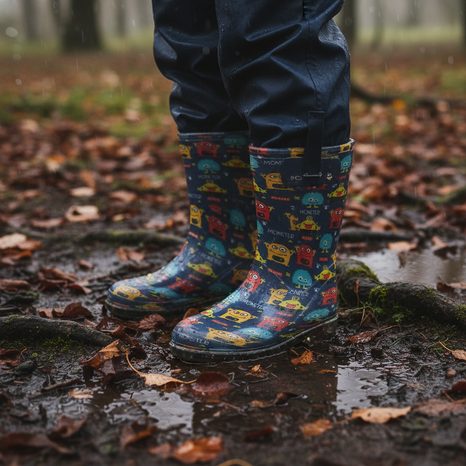 CIZME DIN PVC PENTRU BĂIEȚI - IMPRIMEU CU MONȘTRI, PIDILIDI, PL0040-04, ALBASTRU