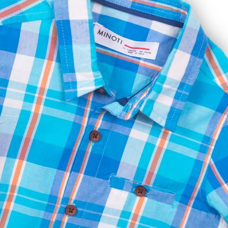 KOŠILE CHLAPECKÁ S KRÁTKÝM RUKÁVEM, MINOTI, JEEP 5, MODRÁ