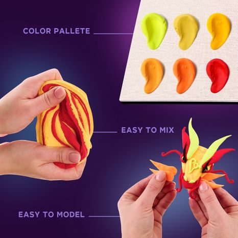 SADA BAREVNÉ SAMOSCHNOUCÍ HMOTY V OHNIVÝCH ODSTÍNECH V BALENÍ