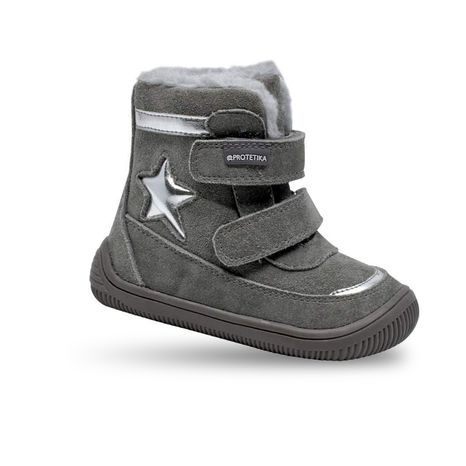 Lányok téli csizma Barefoot LINET GREY, Protetika, szürke