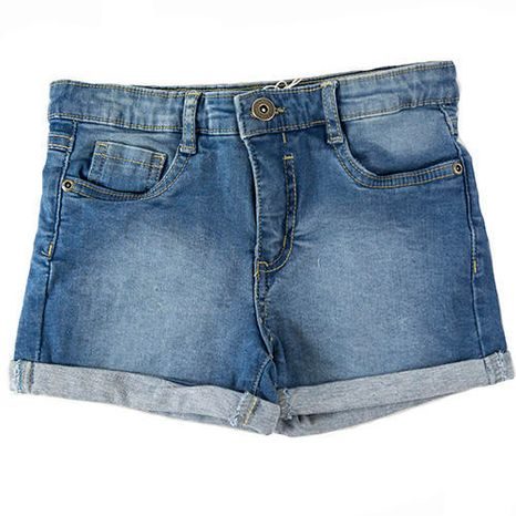 Pantaloni scurți pentru fete de blugi cu elastan, Minoti, KG DSHORT 6, albastru