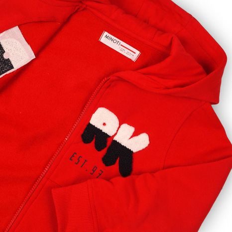 MIKINA CHLAPECKÁ S KAPUCÍ CELOPROPÍNACÍ, MINOTI, SKATE 13, ČERVENÁ