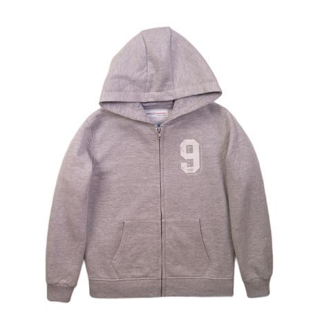 HANORAC CU GLUGĂ PENTRU BĂIEȚI CU FERMOAR, MINOTI, 3KIDZTHRU 7, GRI