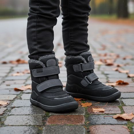 DĚTSKÉ ZIMNÍ BAREFOOT BOTY PRO-TEX PROTETIKA - NUT BLACK