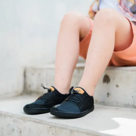 DETSKÉ TENISKY BAREFOOT PEGRES, BF53, ČIERNE