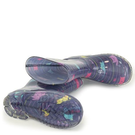 DÍVČÍ HOLÍNKY PVC - POTISK KOČIČKY, PIDILIDI, PL0041-04,  MODRÁ