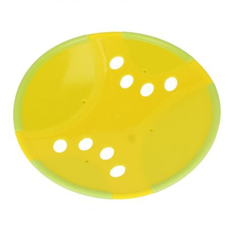 ZÁŘIVĚ ŽLUTÝ LÉTAJÍCÍ DISK PRO PSY O PRŮMĚRU 23 CM Z MĚKKÉHO MATERIÁLU