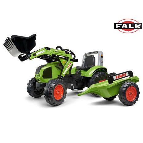 Šliapací traktor Claas Axos s nakladačom a vlečkou, Falk, W011263