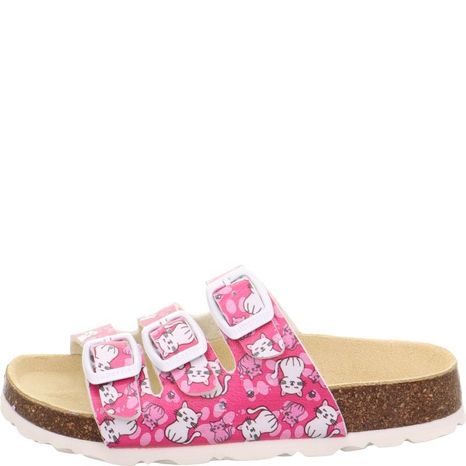 DÍVČÍ KORKOVÉ PANTOFLE SUPERFIT FOOTBAD PINK/MULTICOLORED 1-800113-5650