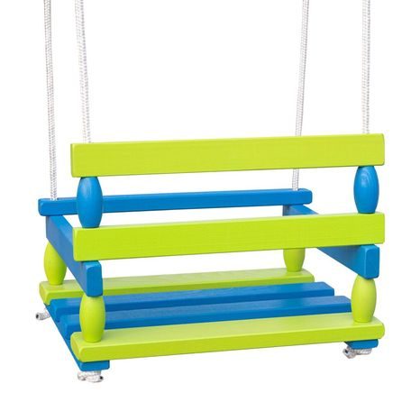 HOUPAČKA DŘEVĚNÁ ZELENÁ 38X29 CM - ZADNÍ POHLED