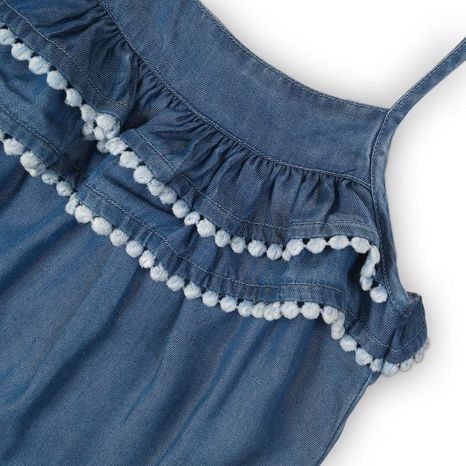 SALOPETĂ CU BRETELE PENTRU FETIȚE, MINOTI, LEMON 6, ALBASTRU