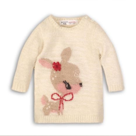 Rochiță tricotată pentru fetițe, Minoti, DEER 7, crem