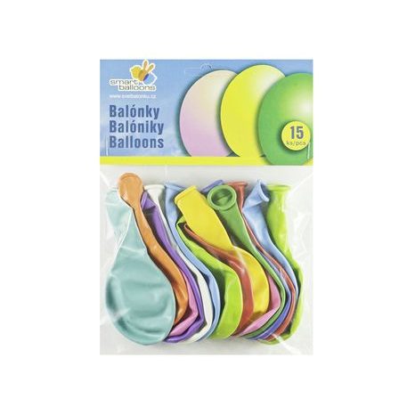 BALÓNEK NAFUKOVACÍ - SADA 15KS PASTELOVÉ 26CM, SMART BALLOONS, W040570