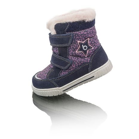 Dievčenské zimné topánky s kožušinou POLARFOX, 2 suché zipsy, BUGGA, B00172-06, fialová 