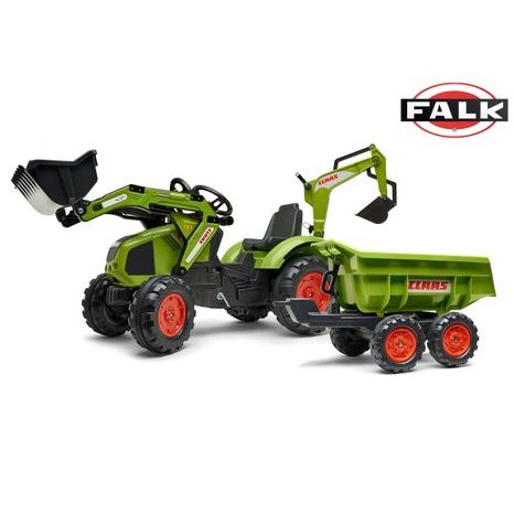 Tractor cu pedale Claas Axos cu încărcător, excavator și ataș, Falk, W011264