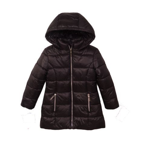 Coat Girls Quilted Puffa, Minoti, JW2125, Fekete