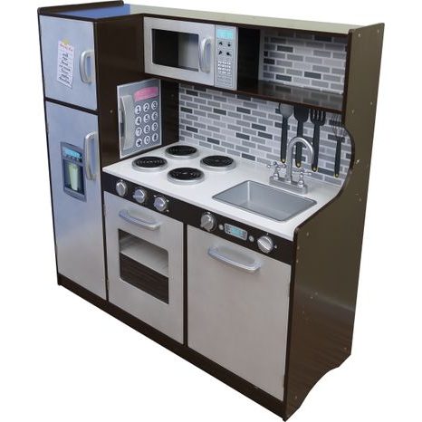 Bucătărie cu frigider din lemn 107x40x109 cm, W008223