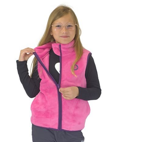 VESTA DÍVČÍ CHLUPATÁ SE STOJÁČKEM, PIDILIDI, PD1140-03, RŮŽOVÁ