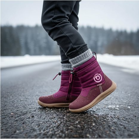 DÍVČÍ ZIMNÍ BAREFOOT BOTY S MEMBRÁNOU BUGGA RUBA FUCHSIA B00197-07