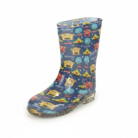 CIZME DIN PVC PENTRU BĂIEȚI - IMPRIMEU CU MONȘTRI, PIDILIDI, PL0040-04, ALBASTRU