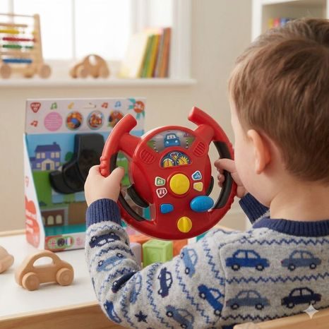 HRA NA ŘÍZENÍ AUTA S DĚTSKÝM VOLANTEM PLAYGO SE ZVUKOVÝMI EFEKTY