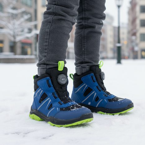 CHLAPČENSKÉ CELOROČNÉ TOPÁNKY JUPITER BLAU/GREEN GORE-TEX BOA, SUPERFIT,1-000076-8010