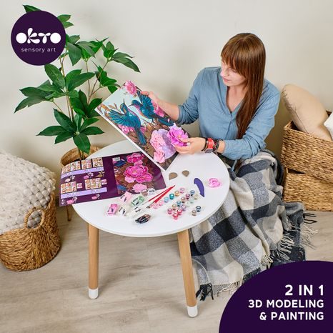 OKTO MALBA A 3D MODELOVÁNÍ OBRAZ "HUMMINGBIRDS IN LOVE" 30X40 CM, OKTO, W051119