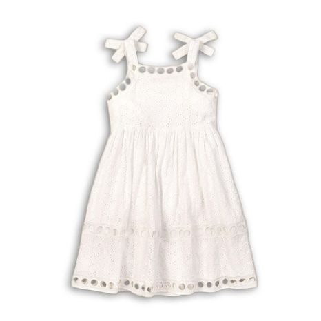 Šaty dievčenské bavlnené, Minoti, Hydrangea 1, bílá 