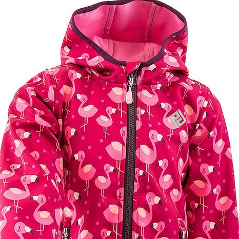 DÍVČÍ SOFTSHELLOVÁ BUNDA S POTISKEM A PEVNOU KAPUCÍ, PIDILIDI, PD1072-01, HOLKA